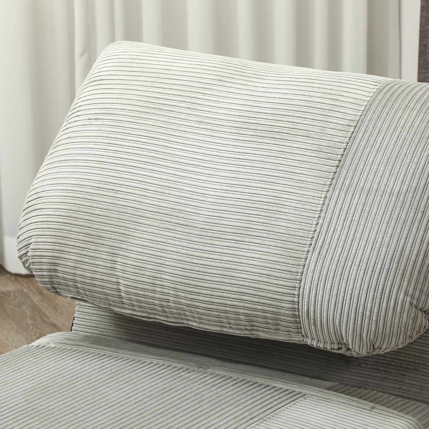 Justerbar hopfällbar bäddsoffa – Corduroy Look, Grå, 82x89x83 cm