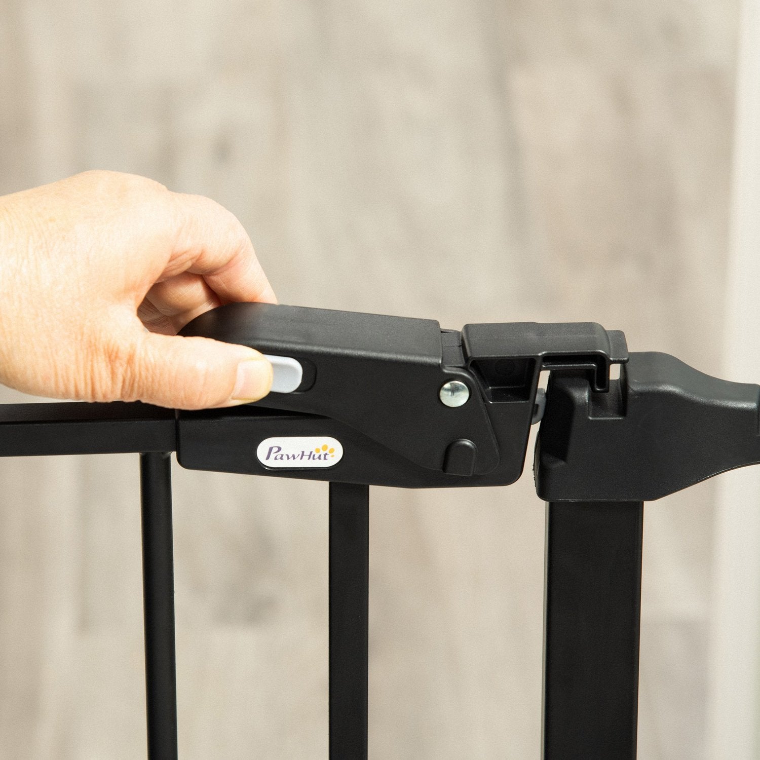 Justerbar hundbarriär med automatisk dörr, vikbara 3 paneler