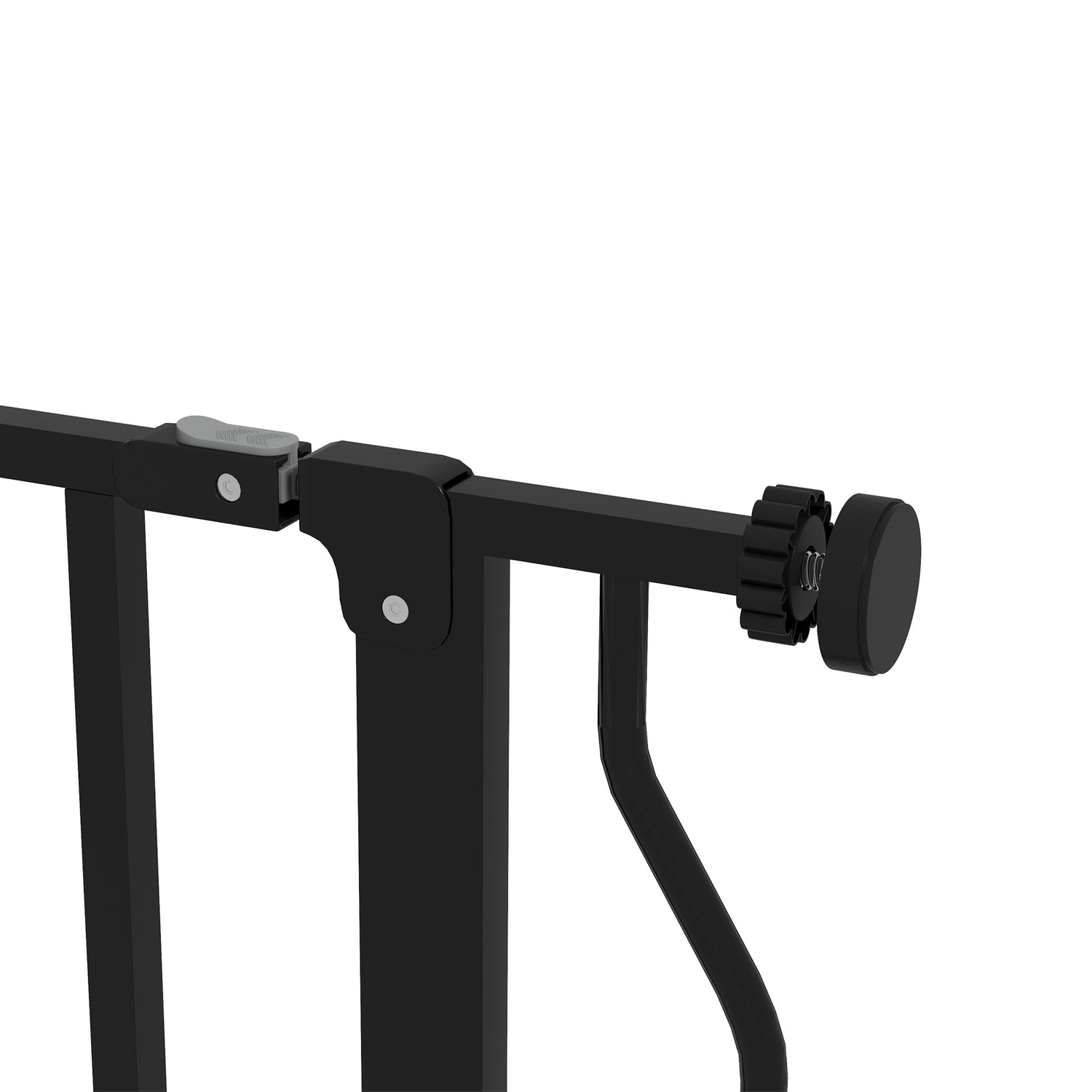 Justerbar hundport, ingen borrning, tvåvägsöppning, svart