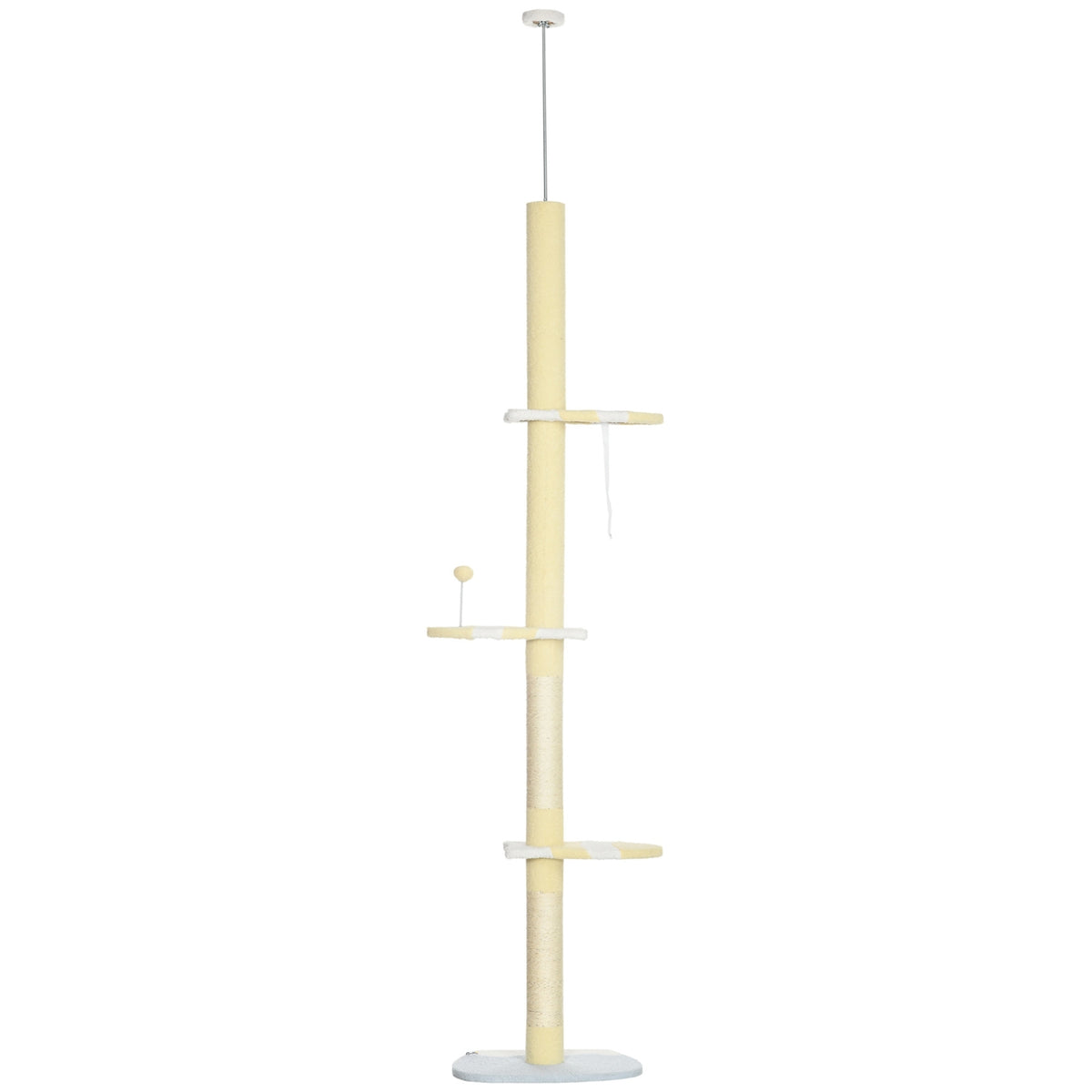 Verstelbare krabpaal met speelbal, 220-260 cm