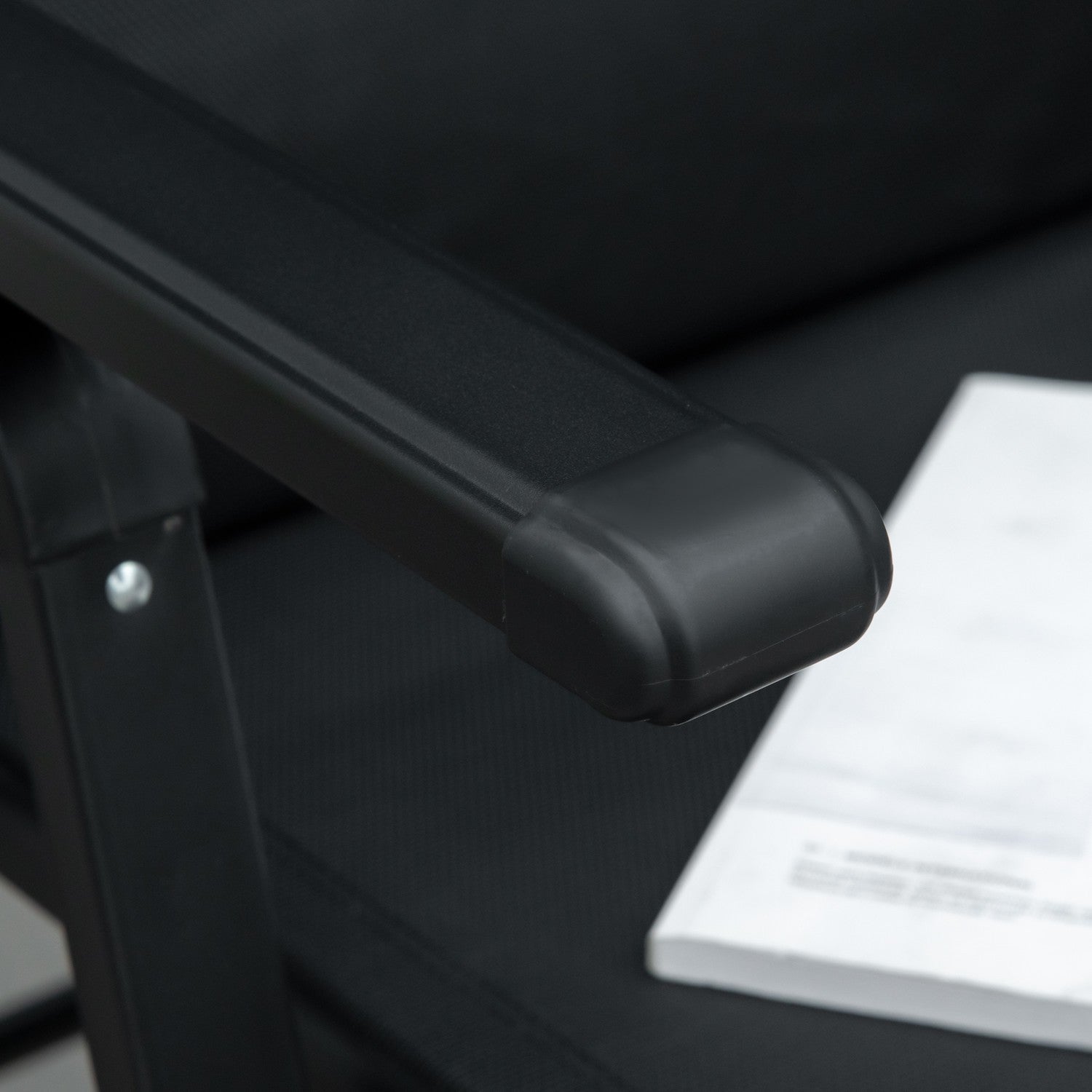 Justerbar liggande trädgårdsstol, svart textilen, stål 70x65x111 cm