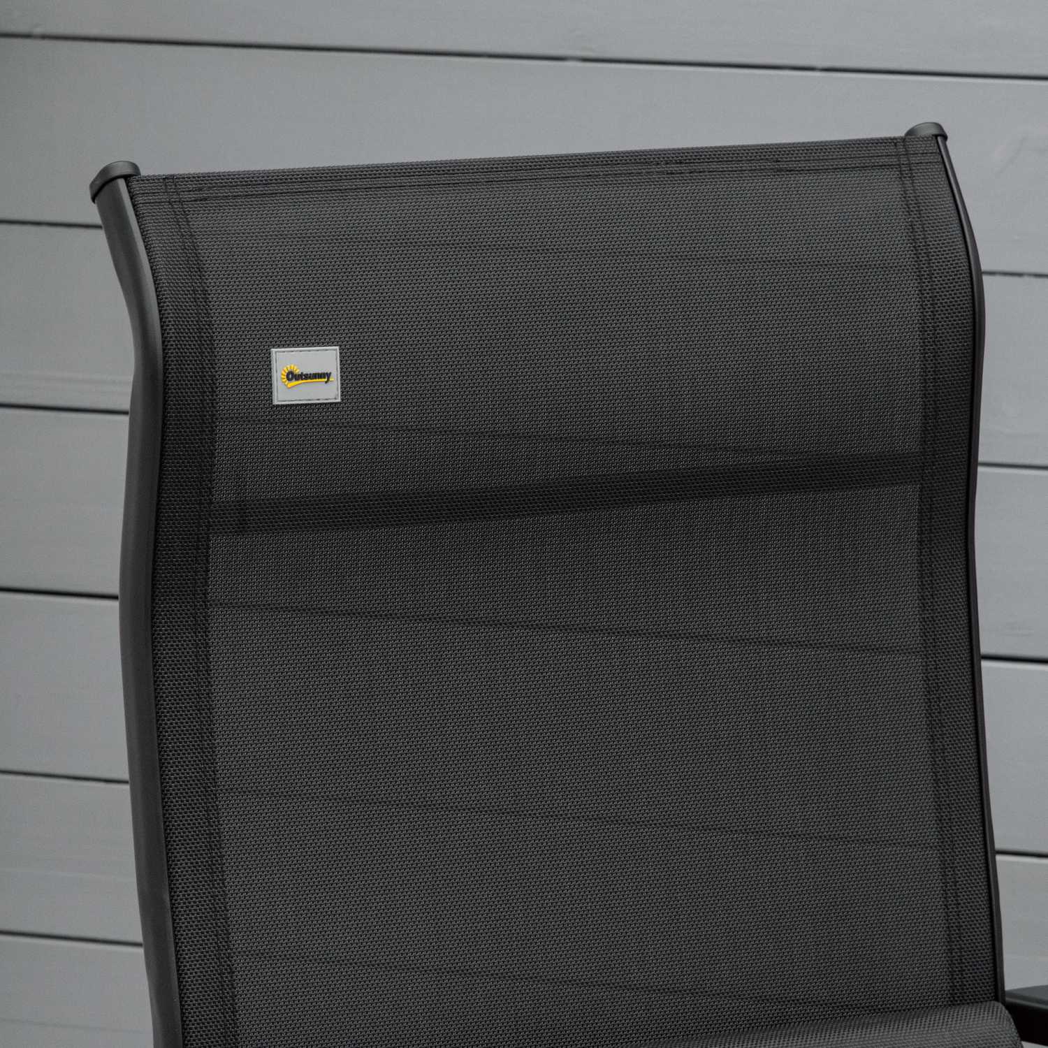 Justerbar liggande trädgårdsstol, svart textilen, stål 70x65x111 cm