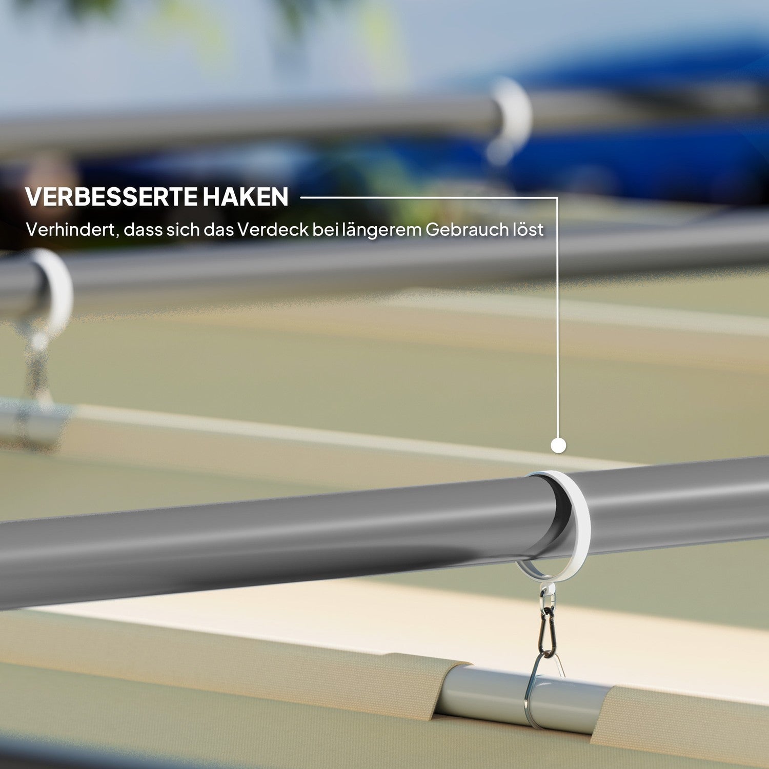 Justerbar metall Pergola Pavilion 3x3m, Beige, UV-skydd