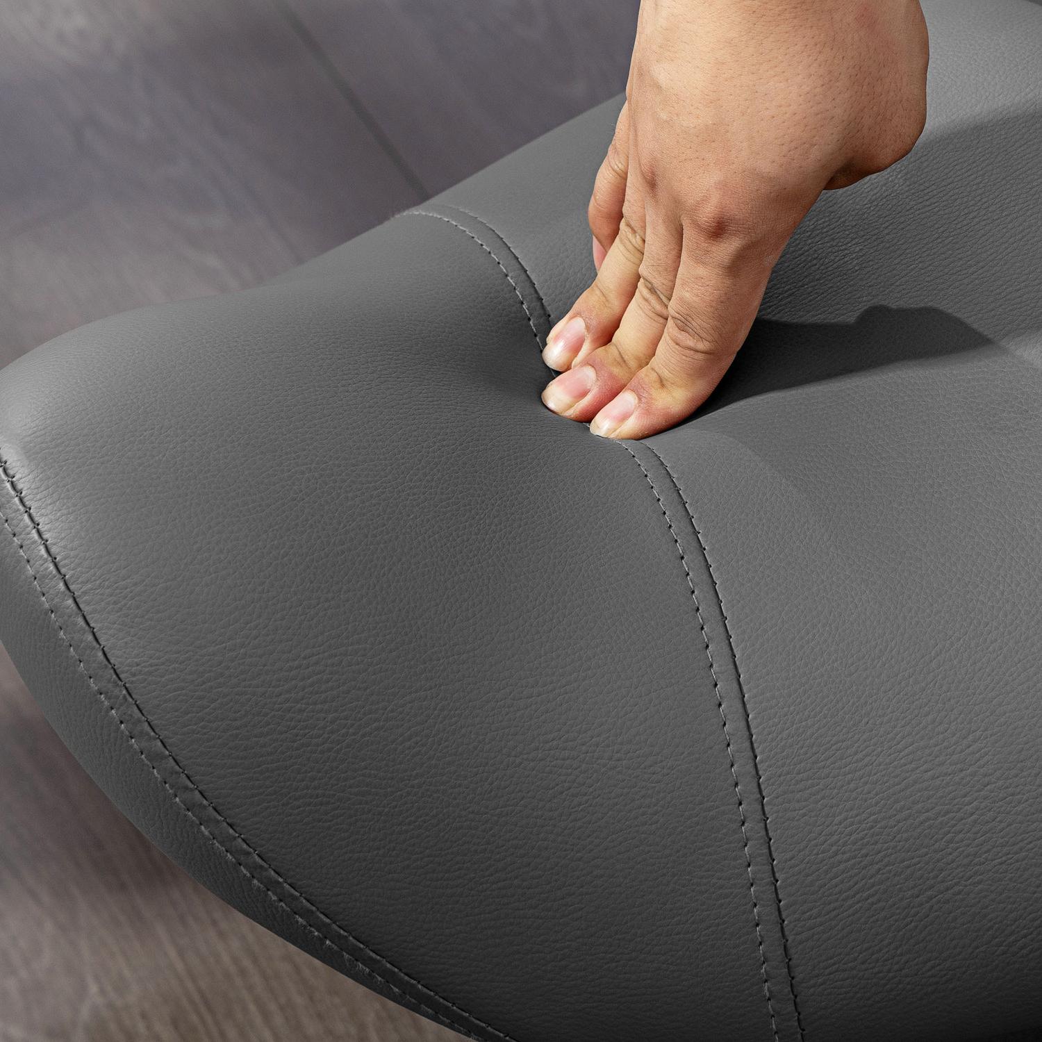 Nastavitelná sedlová stolička, černá umělá kůže, nosnost 120 kg