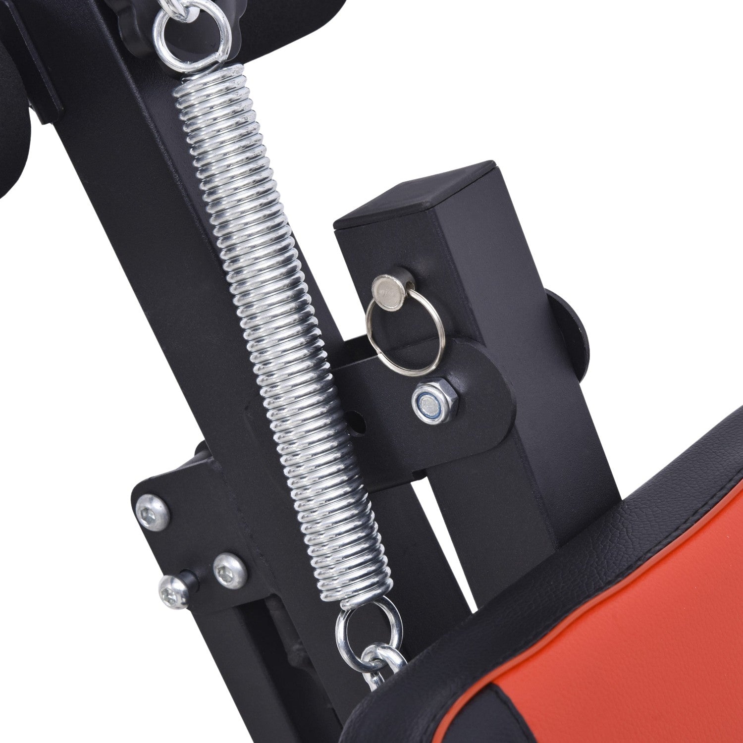 Justerbar sittbänk, vadderad, 120 kg kapacitet, röd/svart