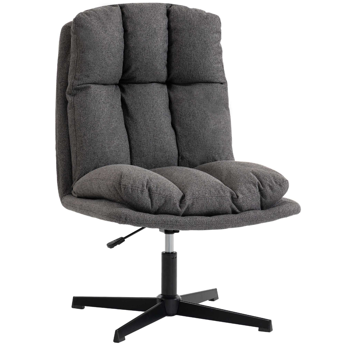 Justerbar snurrfåtölj, 62 cm sits, mörkgrå