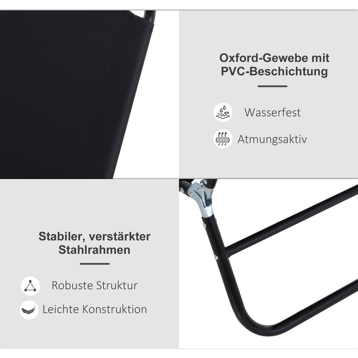 Justerbar solstol för trädgård eller balkong – 188 x 56 x 28 cm