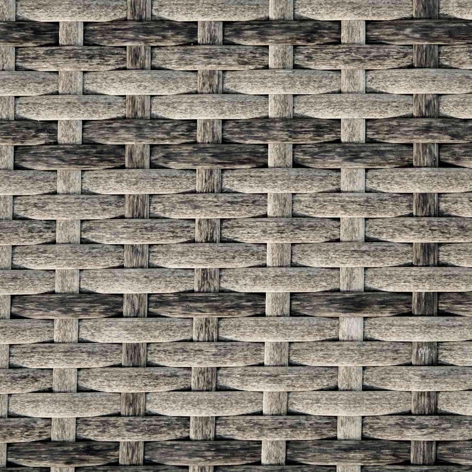 Justerbar solstol i polyrattan med dyna, grå