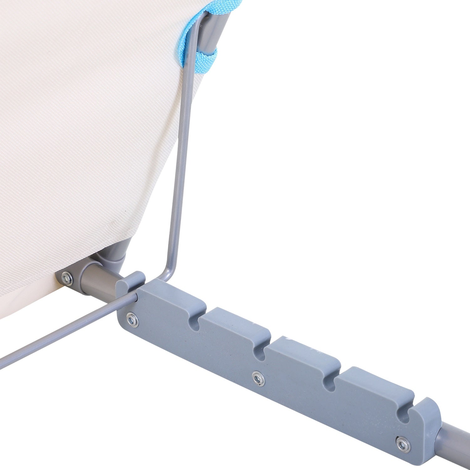 Justerbar strandmadrass i stål, hopfällbar beige, 134x48x33-43cm