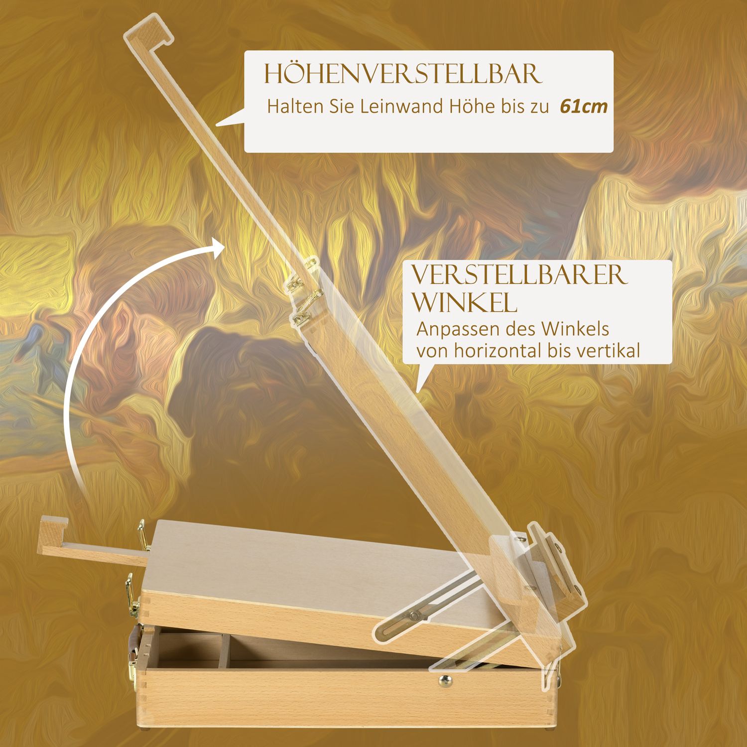 Justerbart bordsstafli av trä – Bärbar med förvaring