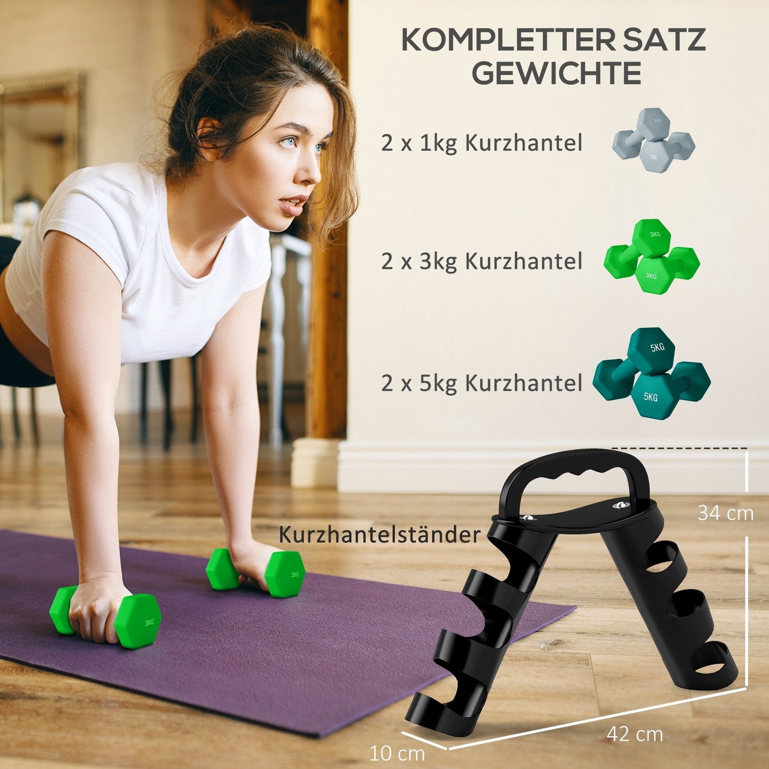 Justerbart hantelset med stativ – Home Gym Fitness