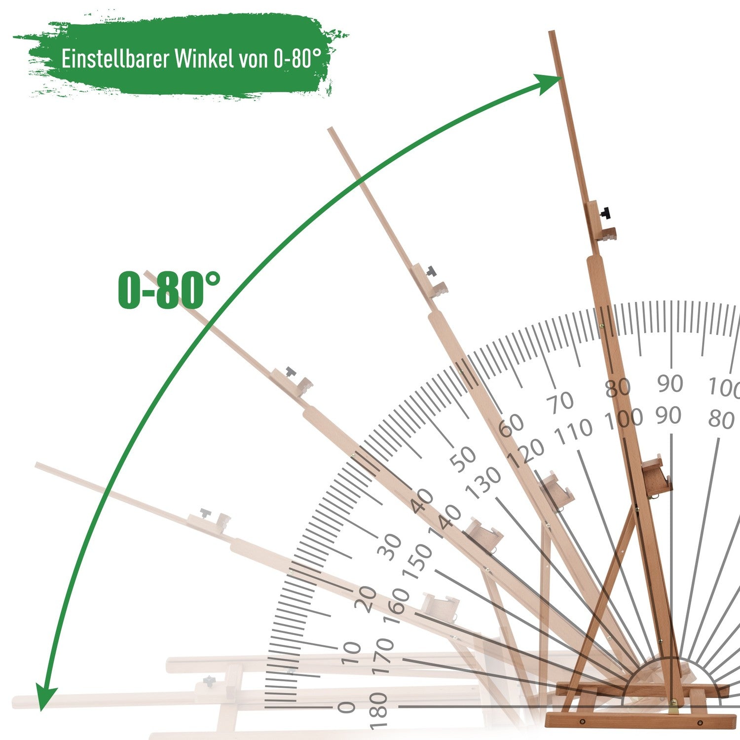 Justerbart staffli i bokträ med förvaring, 53-230cm