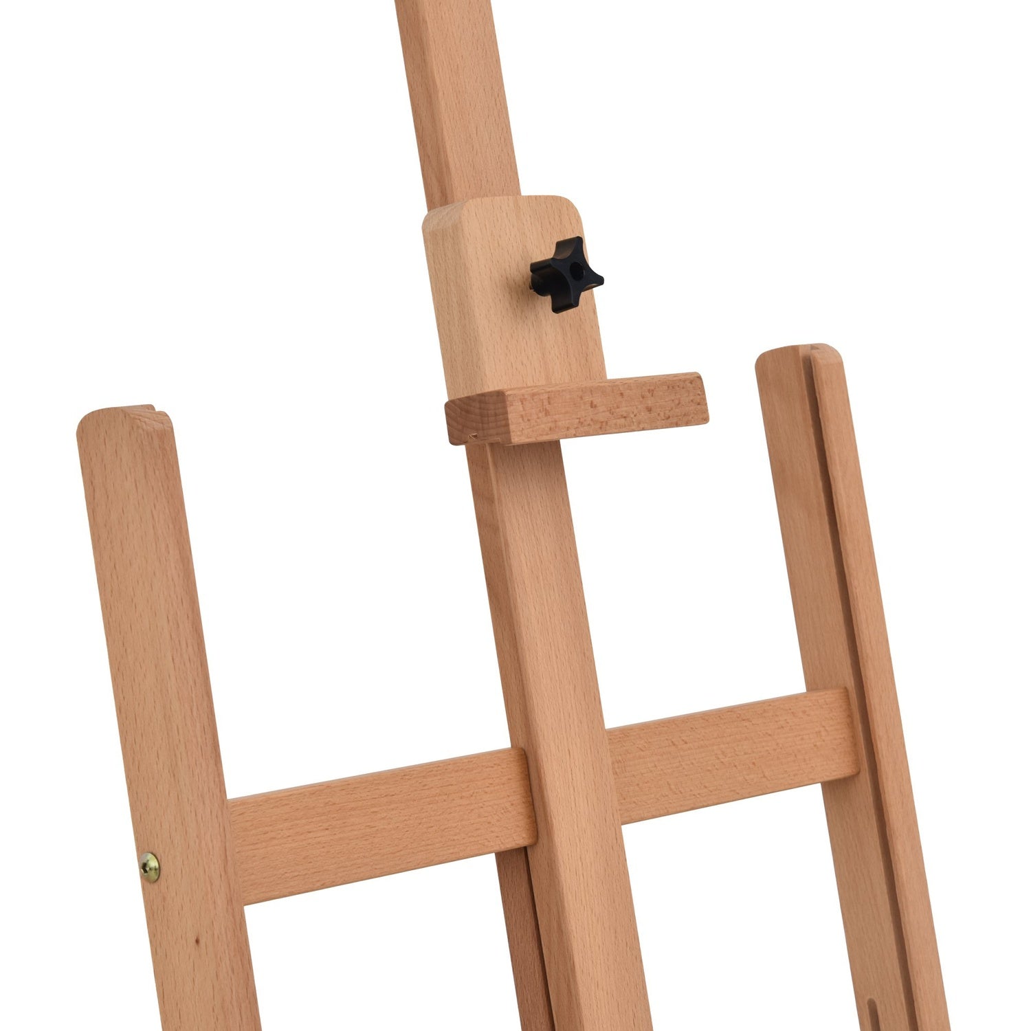 Justerbart staffli i bokträ med förvaring, 53-230cm