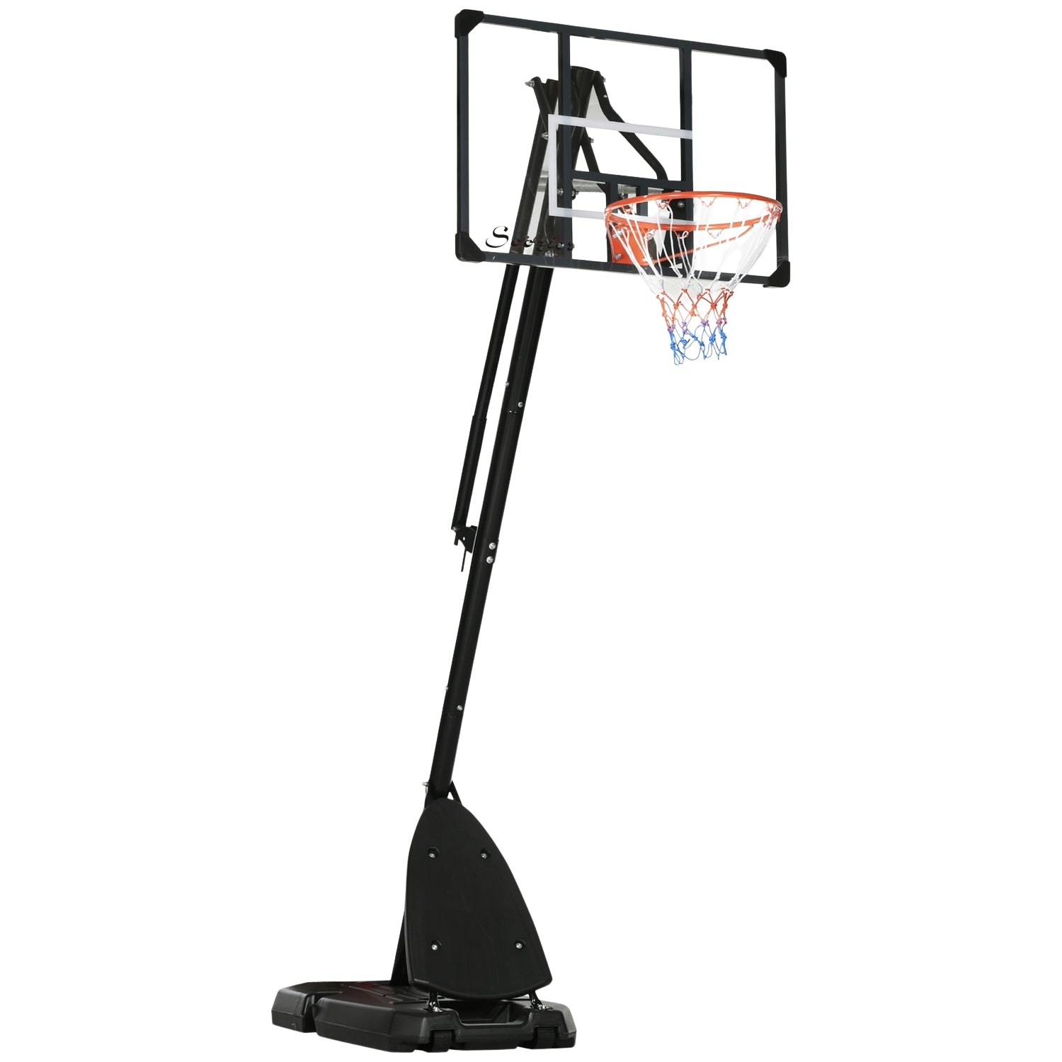 Justerbart stålbasketställ, 293-350 cm, med hjul