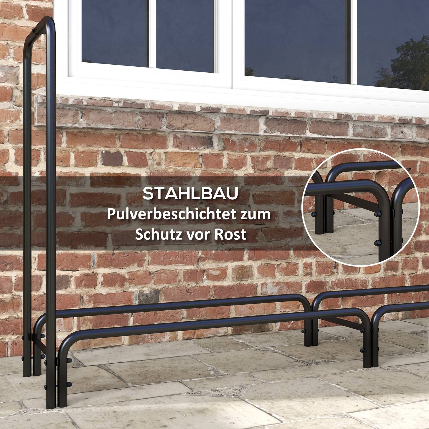 Justerbart vedställ, metall, 200x36x99 cm med lock