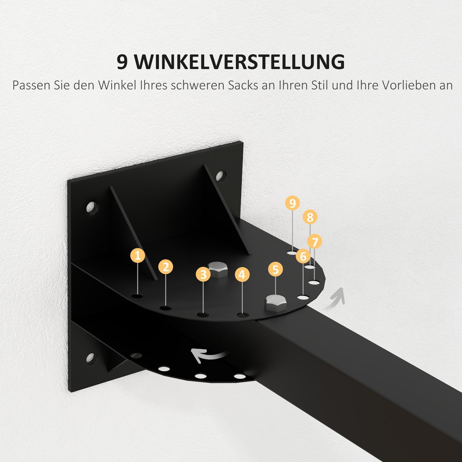 Justerbart väggfäste i stål för boxningssäck – upp till 100 kg