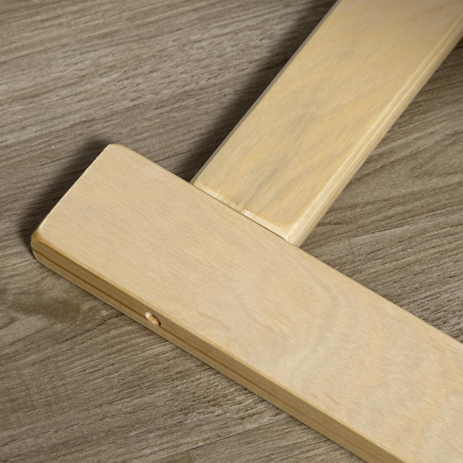 Justerbar vilstol, björkträ, grå linnelook