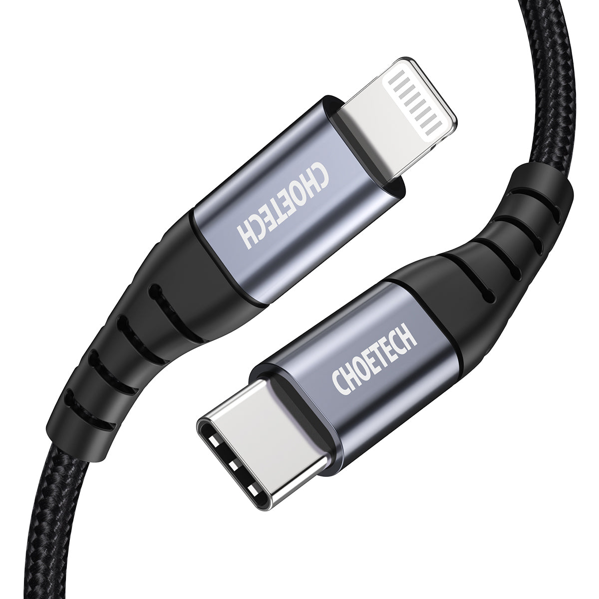 Kabel för iPhone MFi USB-C - Lightning 480Mb/s 3A 2m svart