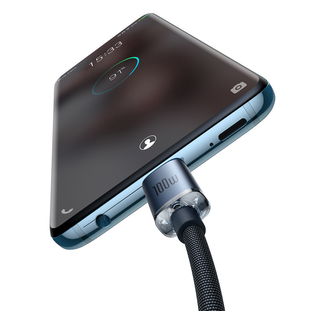 Kabel för snabbladdning och dataöverföring USB-C USB-C 100W 2m svart