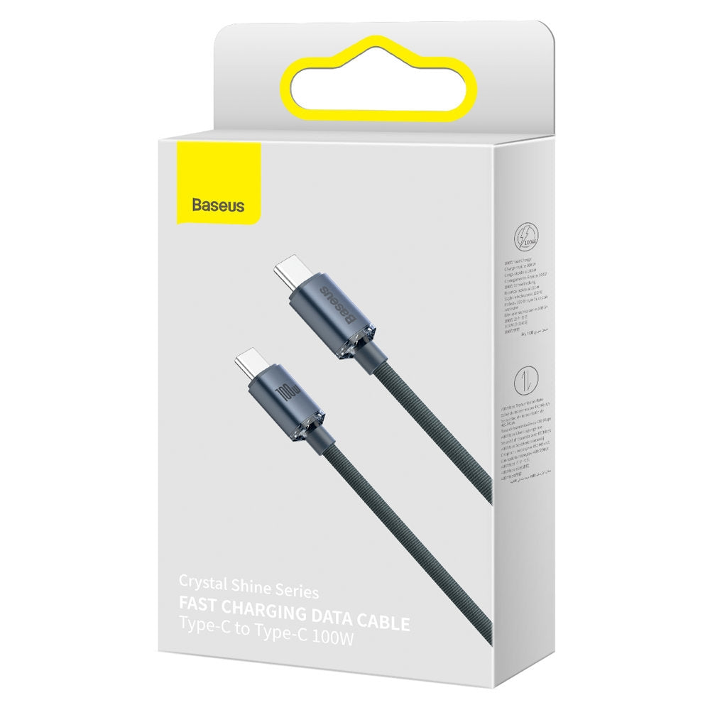 Kabel för snabbladdning och dataöverföring USB-C USB-C 100W 2m svart