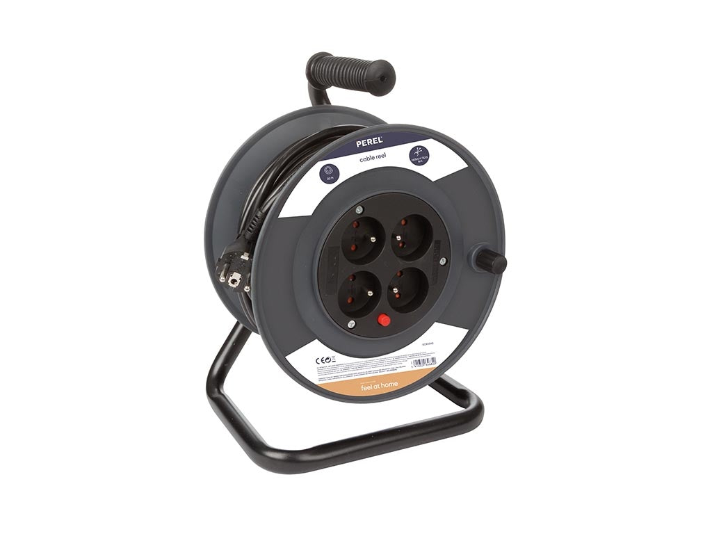 Kabelrulle 25 M - 3G1.5 - Fransk uttag - 4 uttag