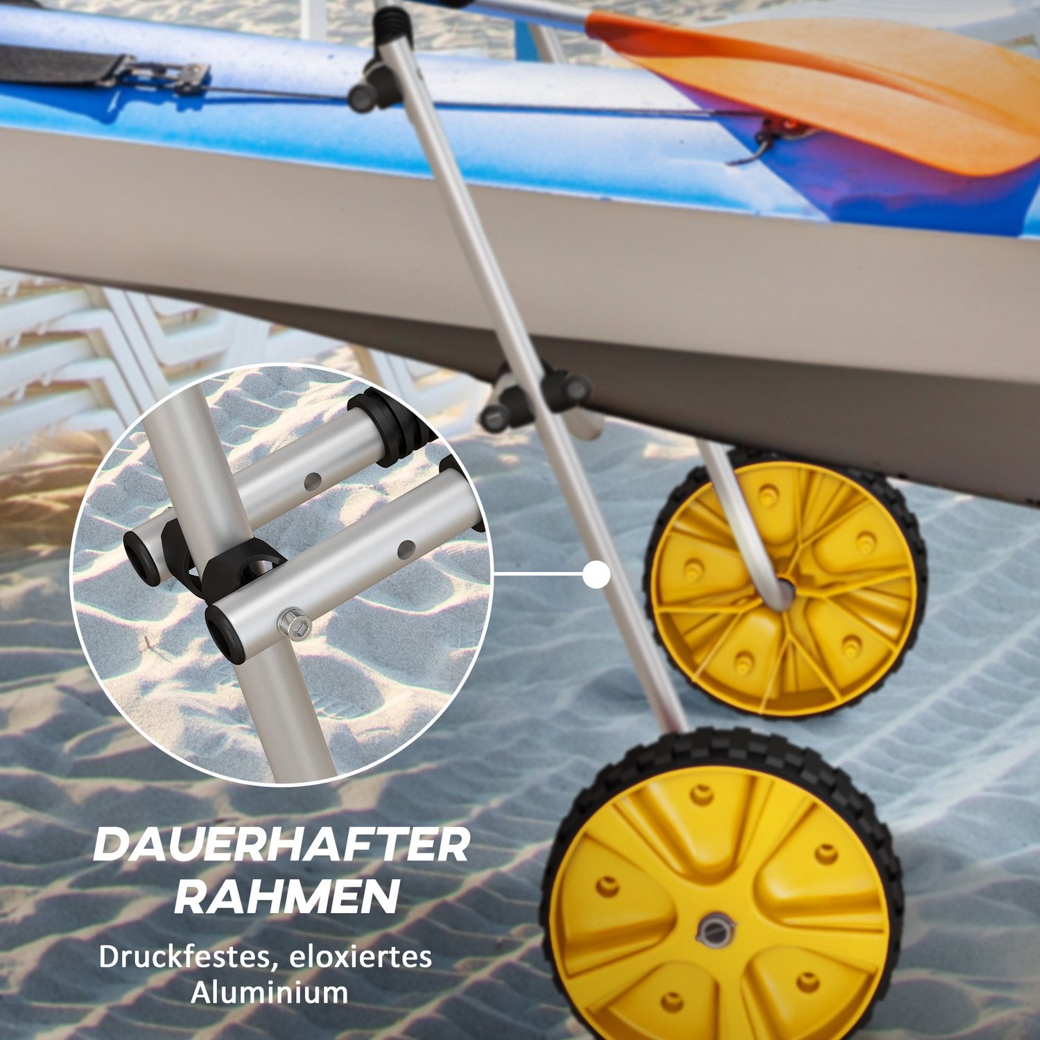 Justerbar kajakvagn med spännrem, aluminium