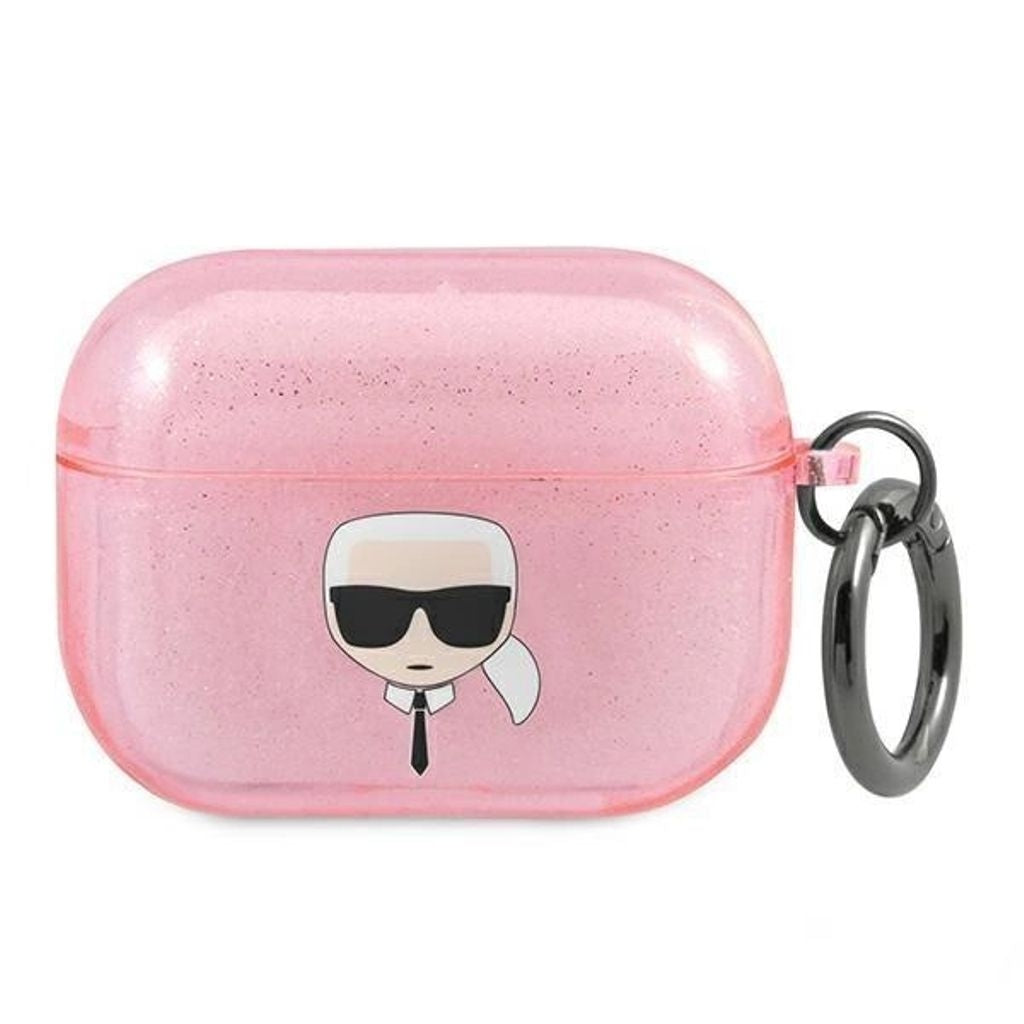 Karl Lagerfeld AirPods Pro Cover Glitter Karls huvud - Rosa