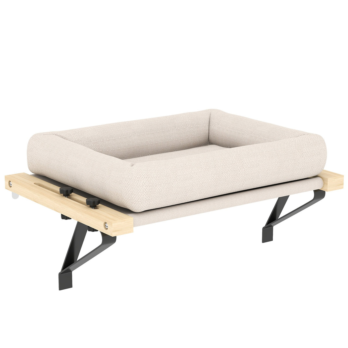 Kattenhangmat voor vensterbanken en radiatoren, kussen, houten frame