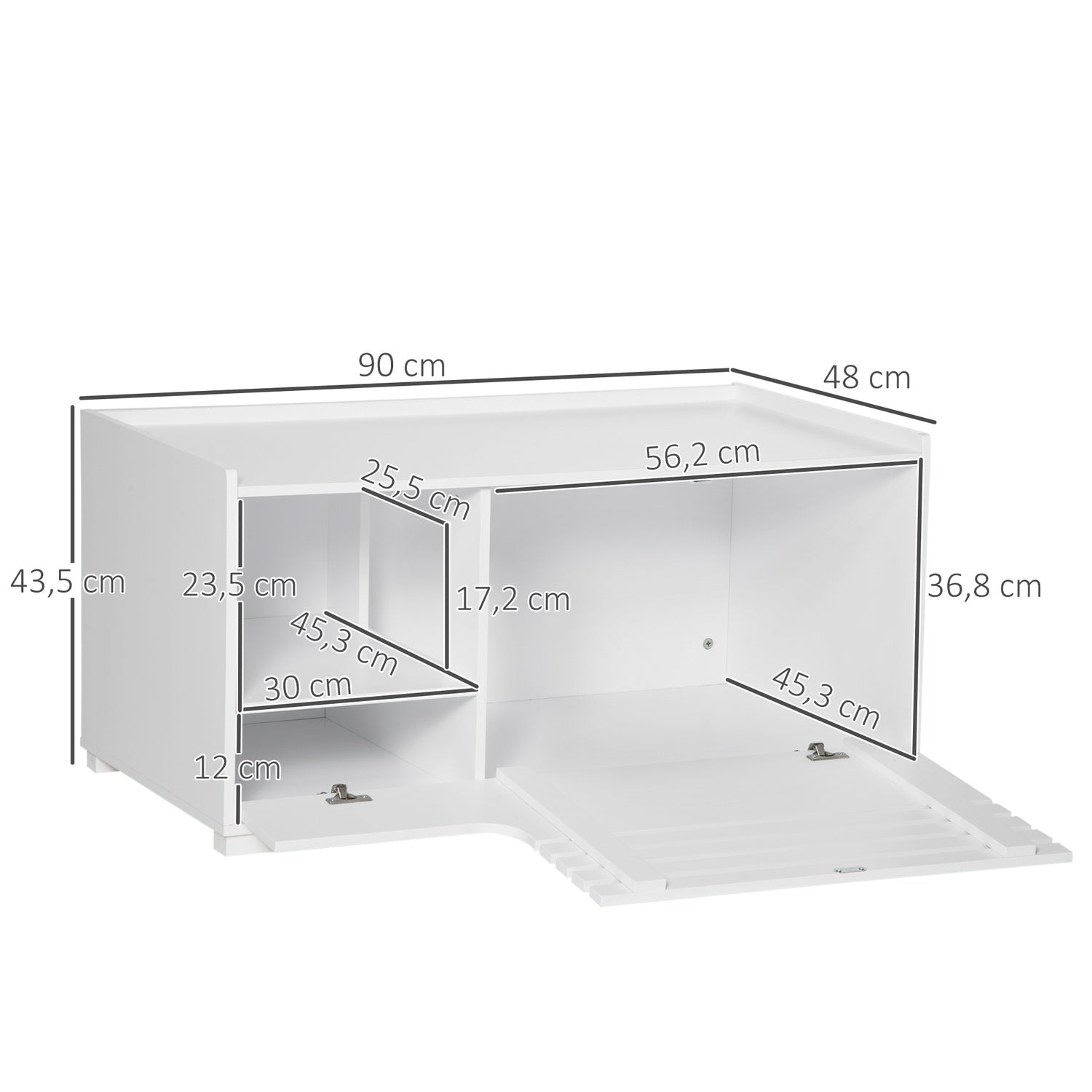 Kattskåp – Sidobord, vit MDF