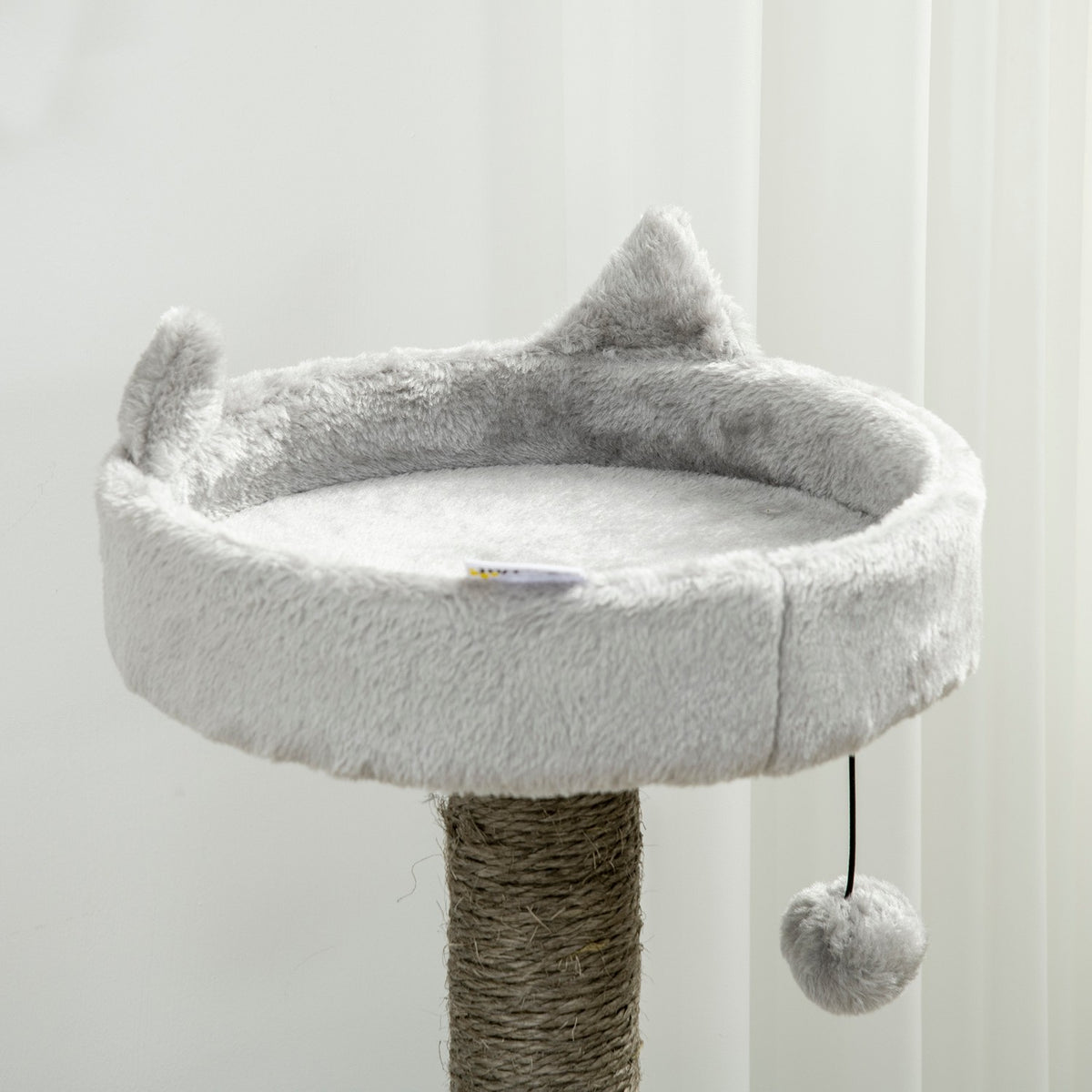 Kattskrapträd med grotta & sisal, 113 cm, ljusgrå