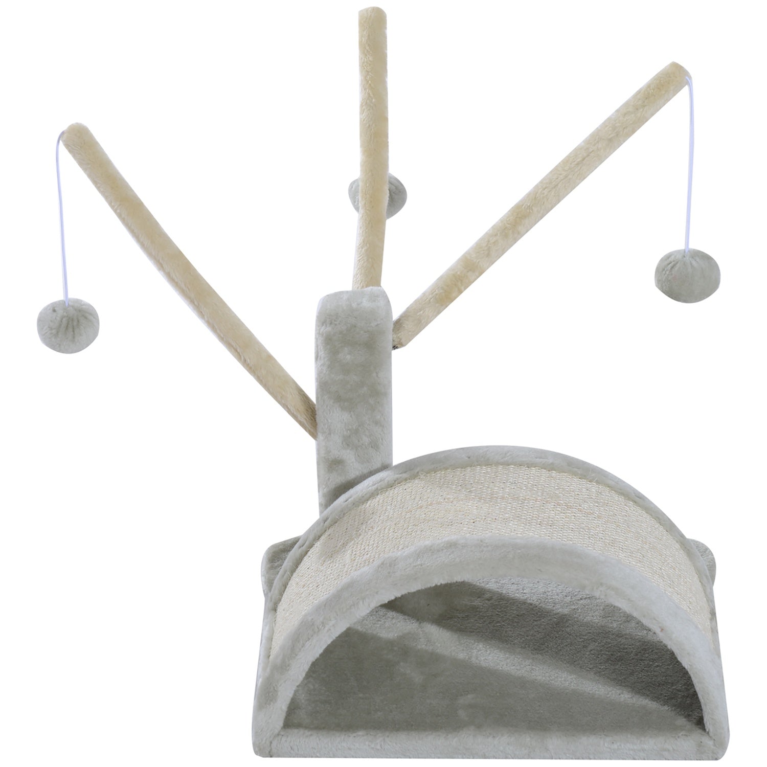 Kattskrapträd med stabil sisalstolpe, ljusgrå