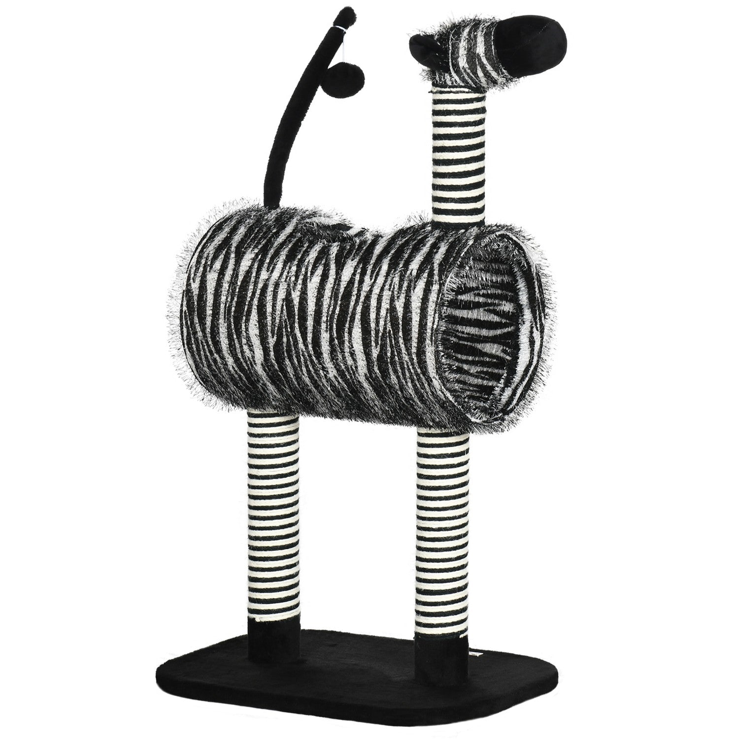 Kattträd med skrapstolpe och tunnel, Zebra Design