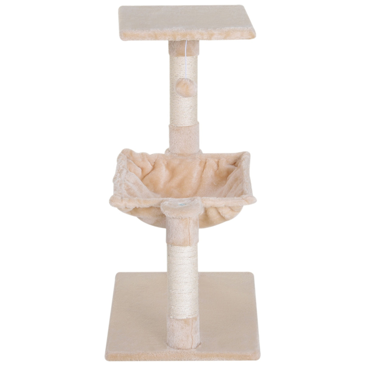 Kattträdskrapstolpe med sisal och plyschhängmatta 50cm