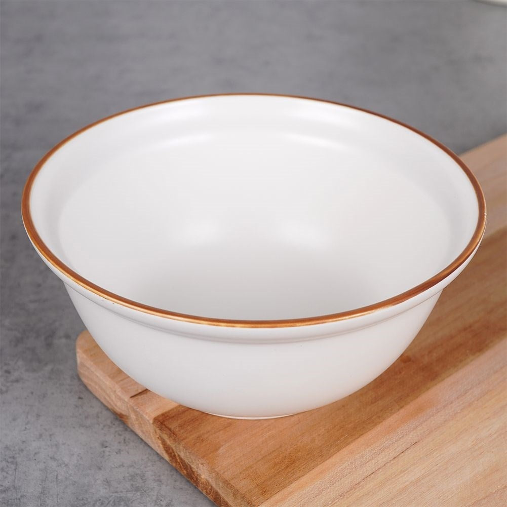 Keramikskål 750 ml, vit/brun, diskmaskin- och mikrosäker