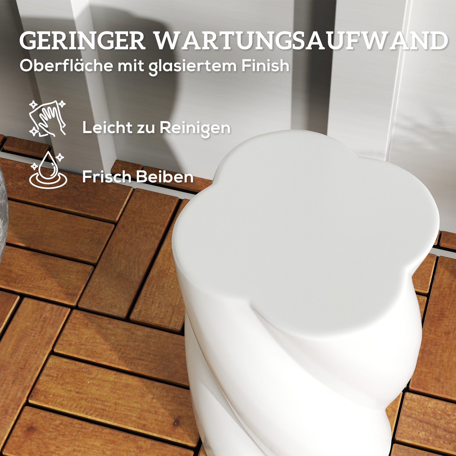 Keramisk spiralpall, väderbeständig, 120 kg belastning, vit