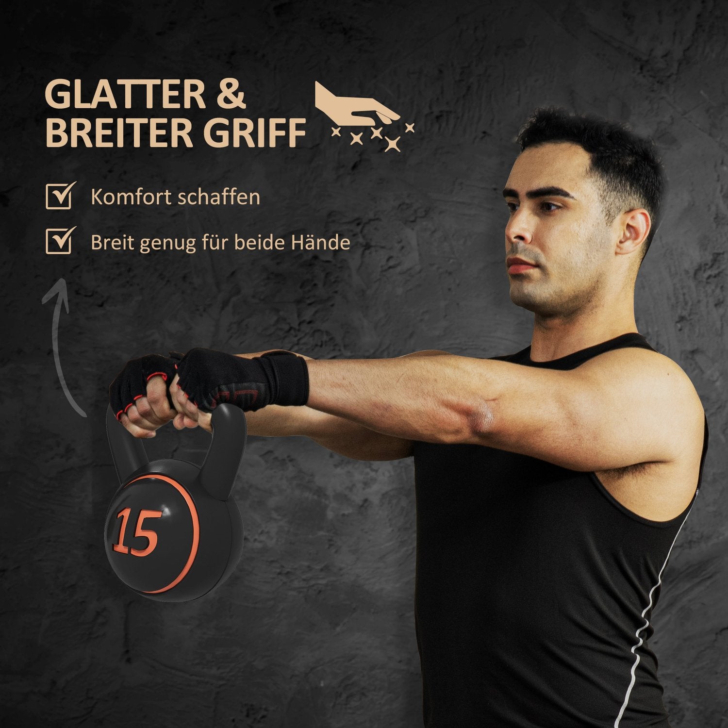 Kettlebell-set, 2,2-6,8 kg, styrketräningsvikter