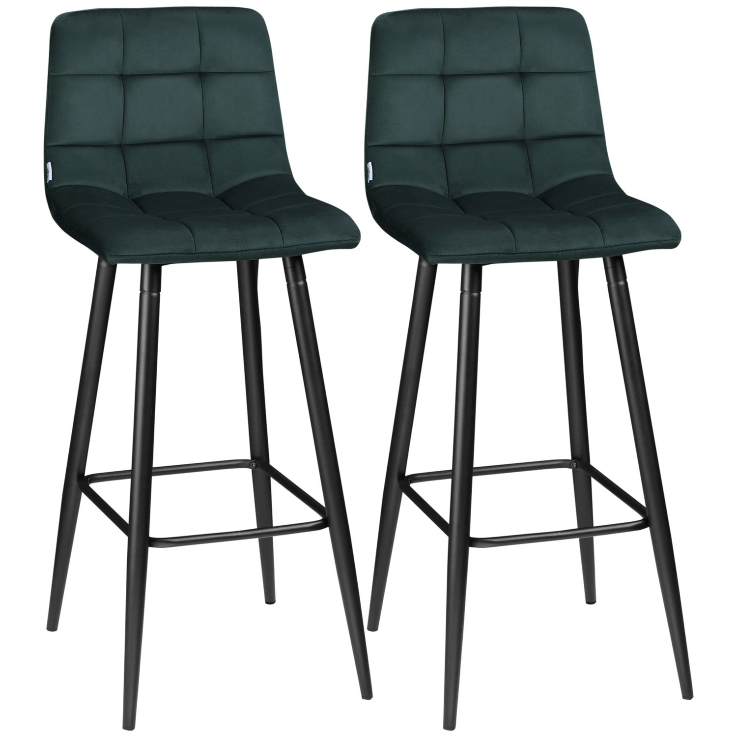 Sammetsbarstol Set om 2, halkfri, modern design