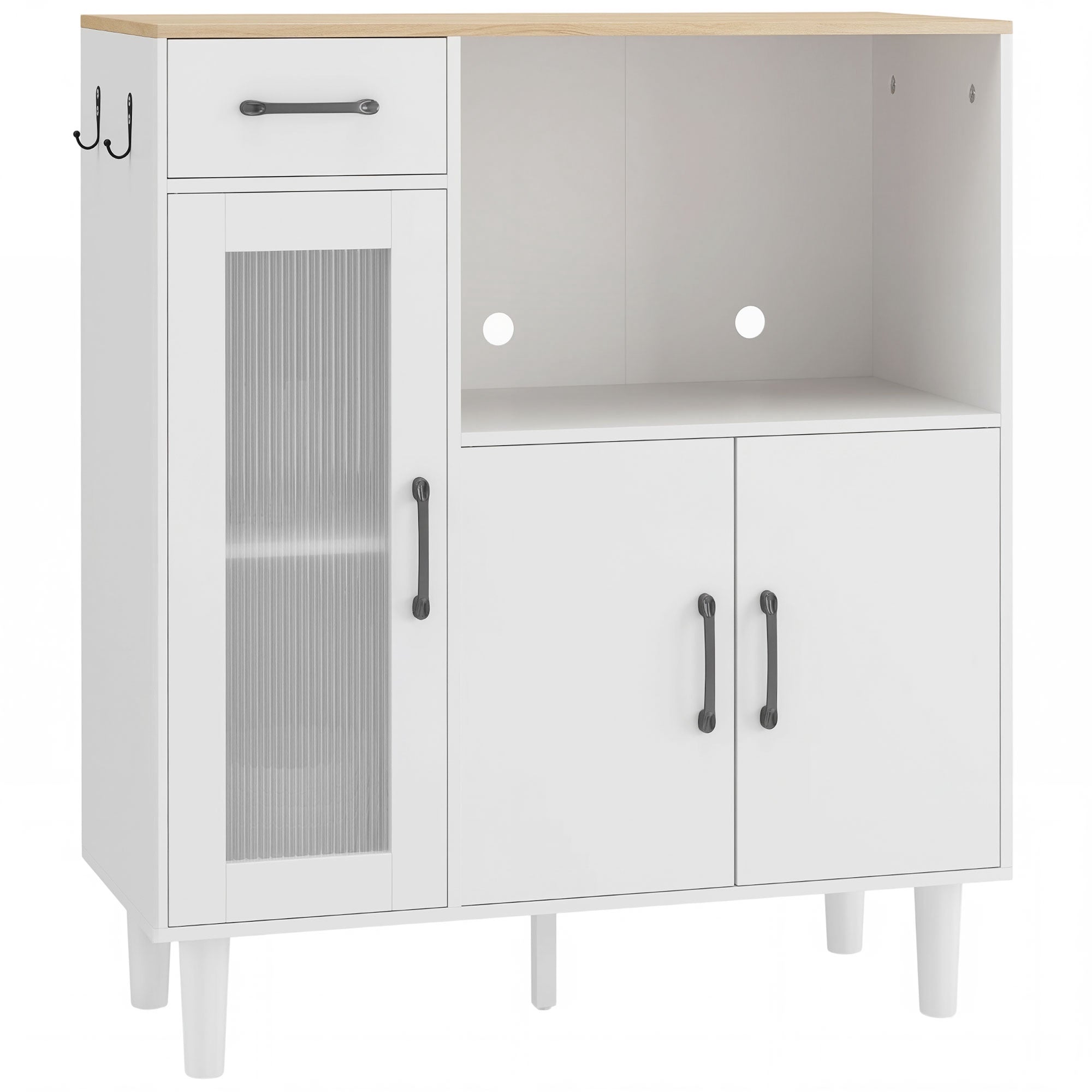 Keukenbuffet met lade, 2 kasten, open vak
