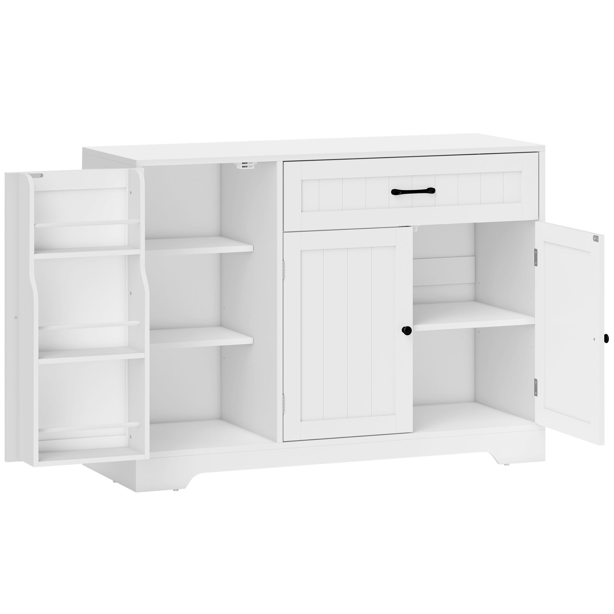 Keukenkast met lade en verstelbare planken, wit