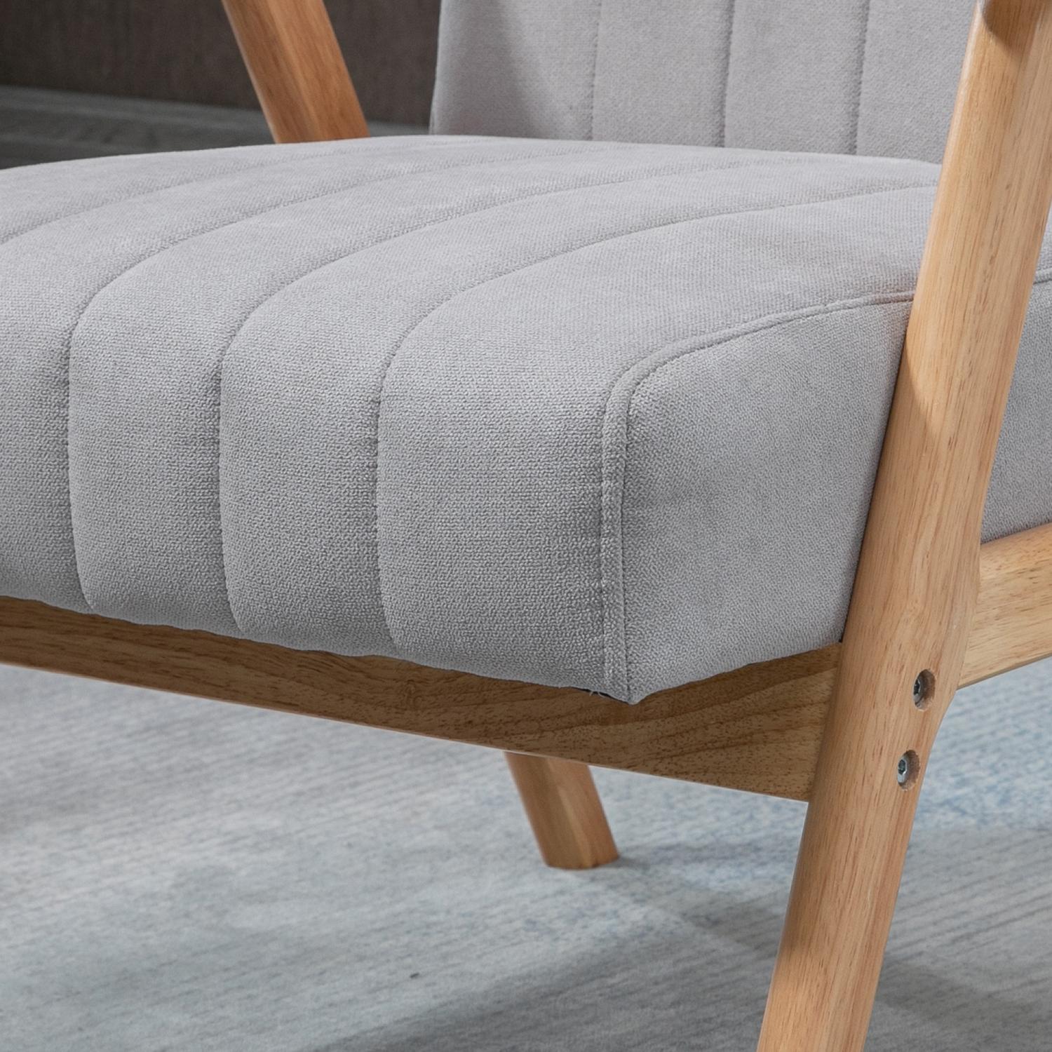 Klädd Wing Chair i sammetslook, Scandi Design, Grå
