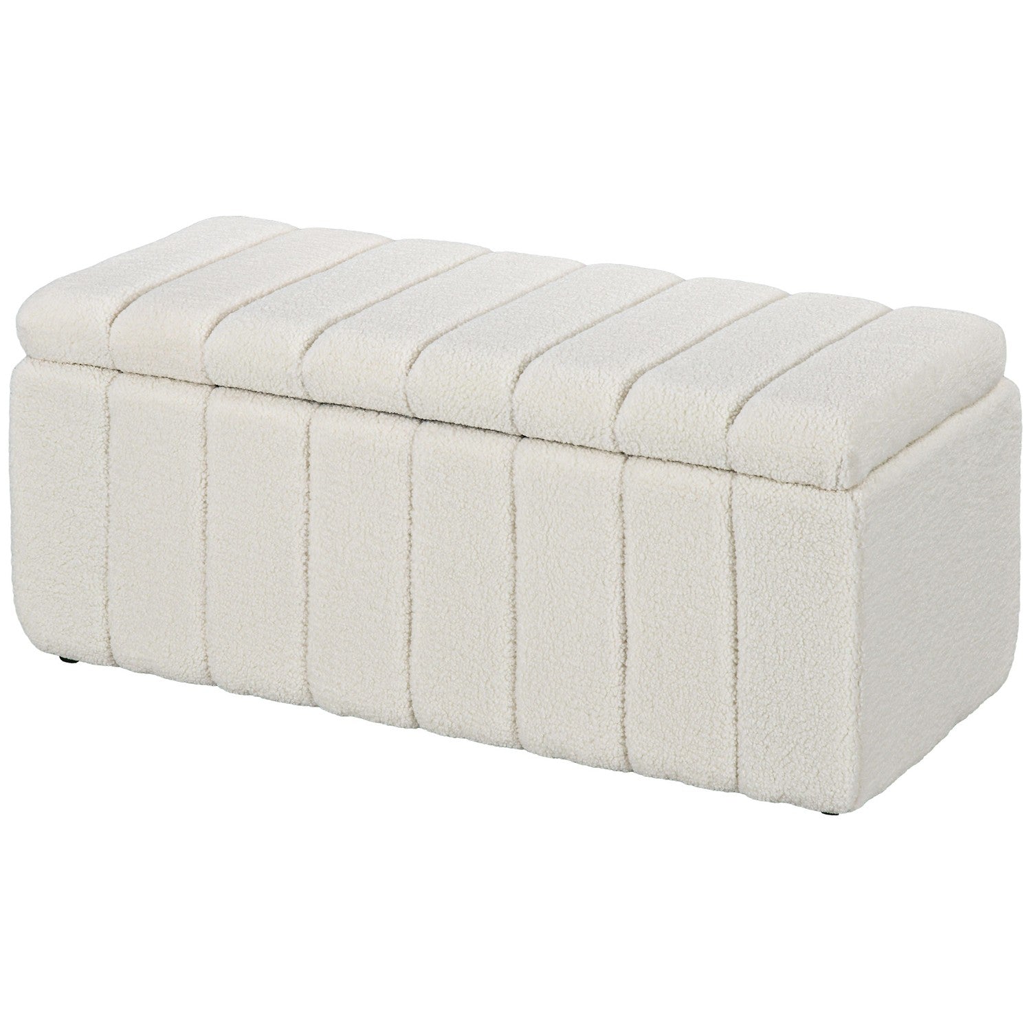 Klädd förvaringsbänk, träben, 102x45x46 cm