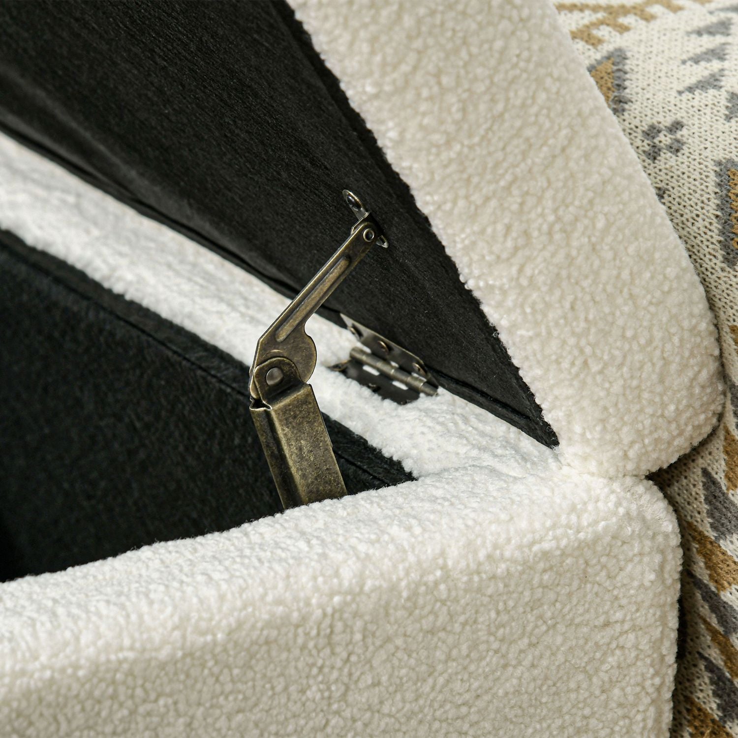 Klädd förvaringsbänk, träben, 102x45x46 cm