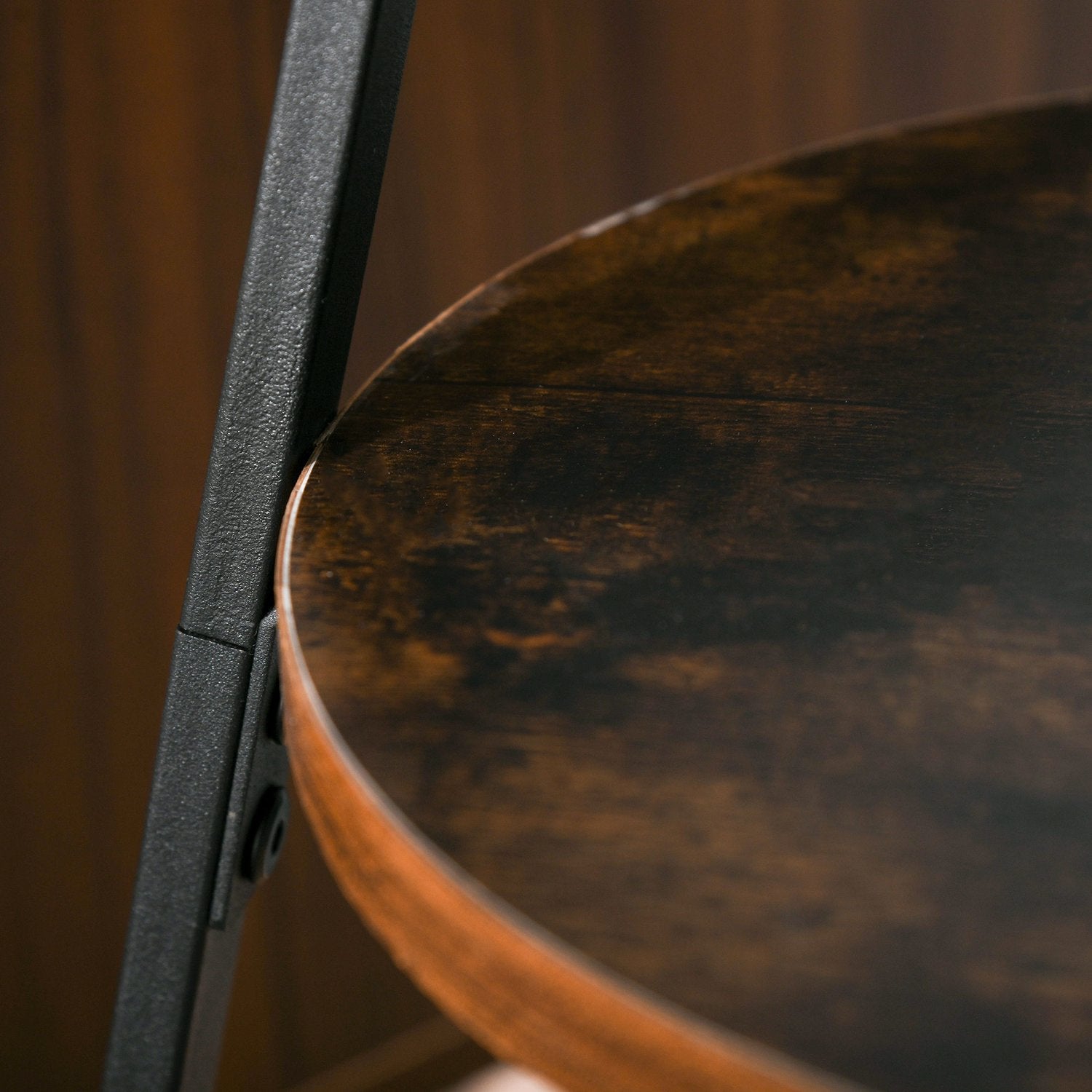 Klädställ i brun metall med hylla – 8 krokar, 45x45x180cm