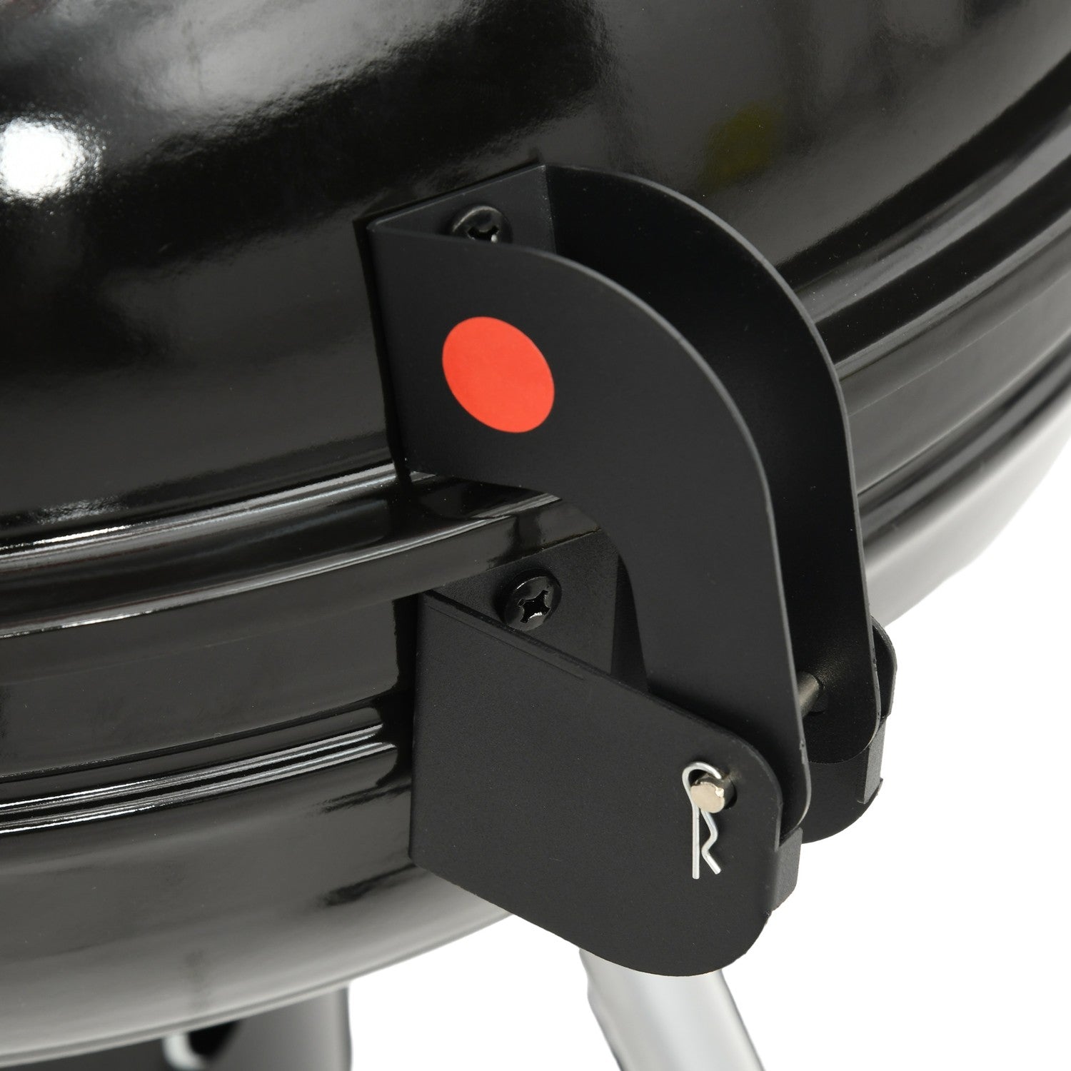 Kolgrill med hjul, hylla och termometer