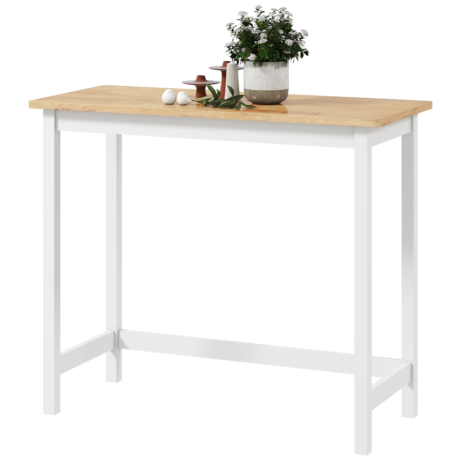 Kompakt barbord för 2, ekfinish, gummiträ