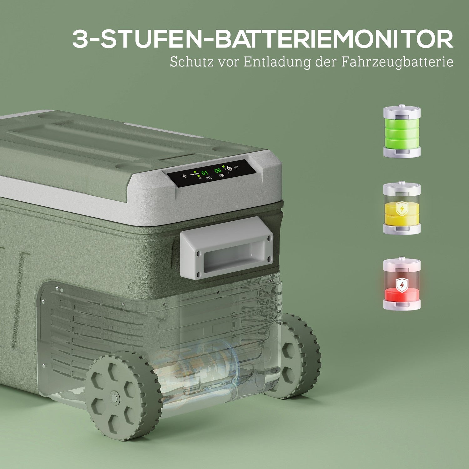 Kompressorkylbox, 33L – Tyst, LED, 12/230V, Grön