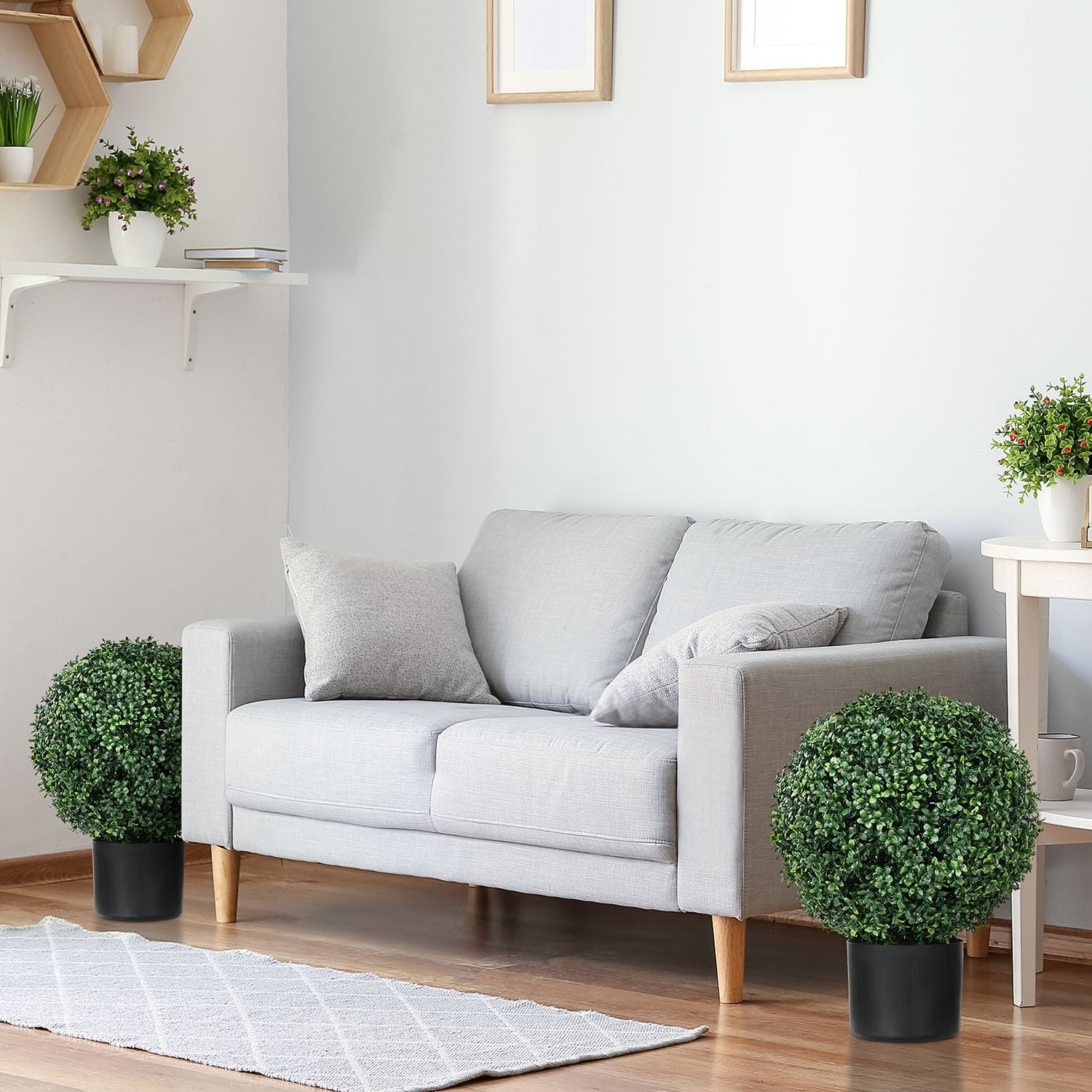 Konstgjorda boxträd, set om 2 – UV-beständig, 52 cm