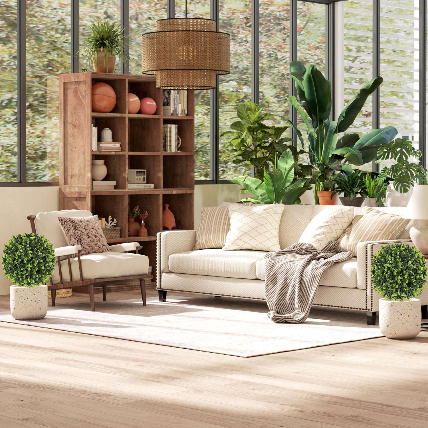 Konstgjorda buxbomsbollar, 40cm, realistisk plastdekor