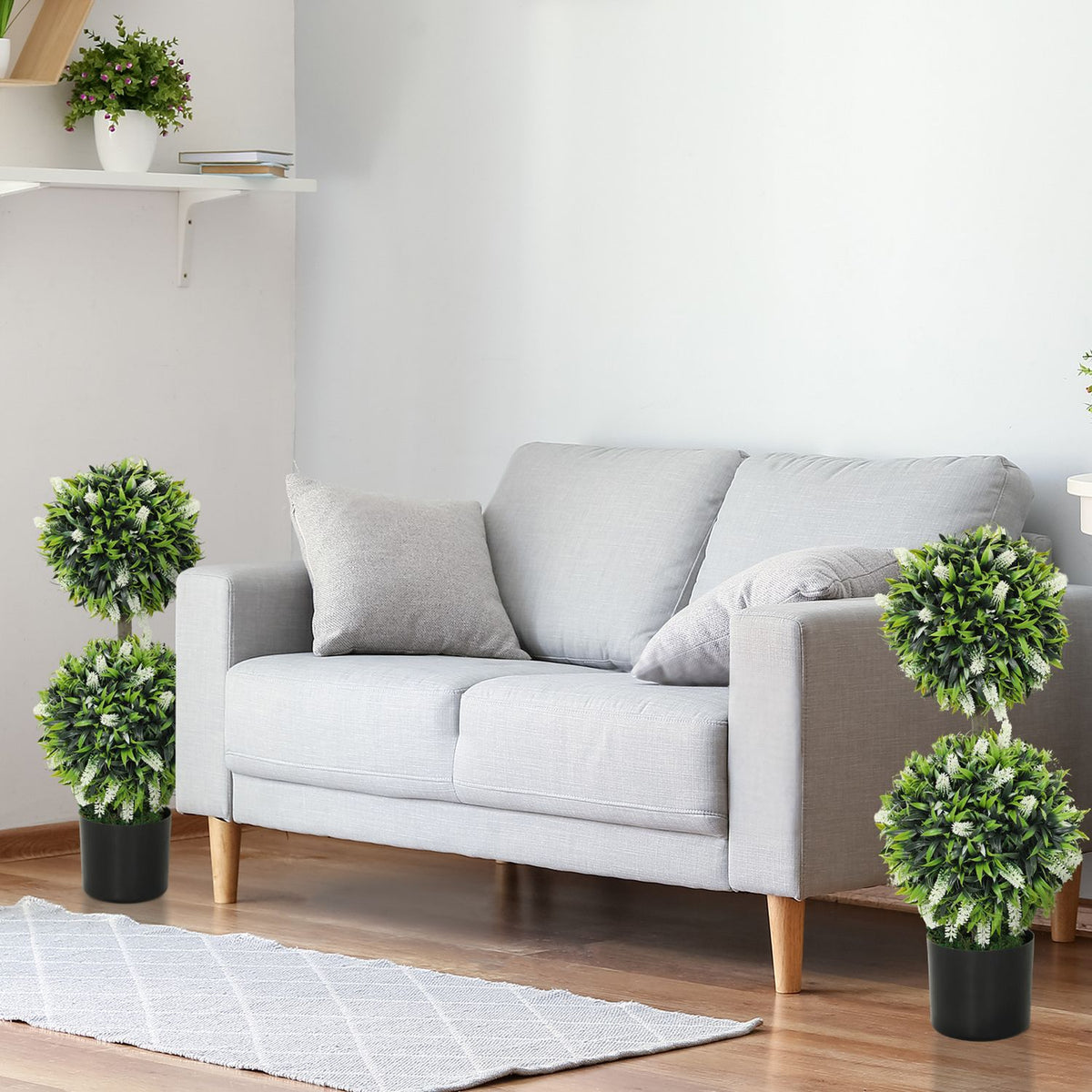 Umělé levandulové stromky, 70 cm, sada 2 kusů, do interiéru i exteriéru