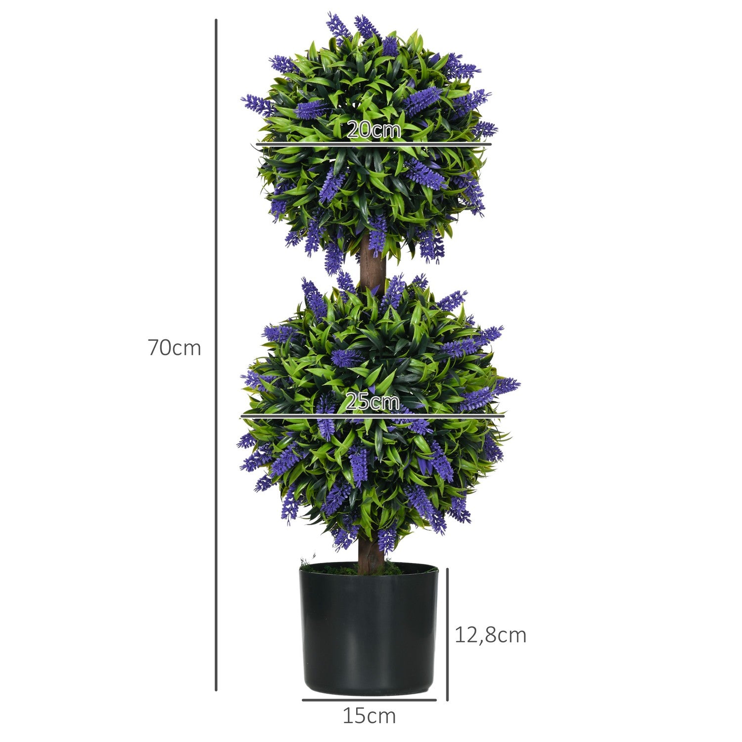 Konstgjorda växter Set om 2 – UV-beständig, 70 cm med lavendel